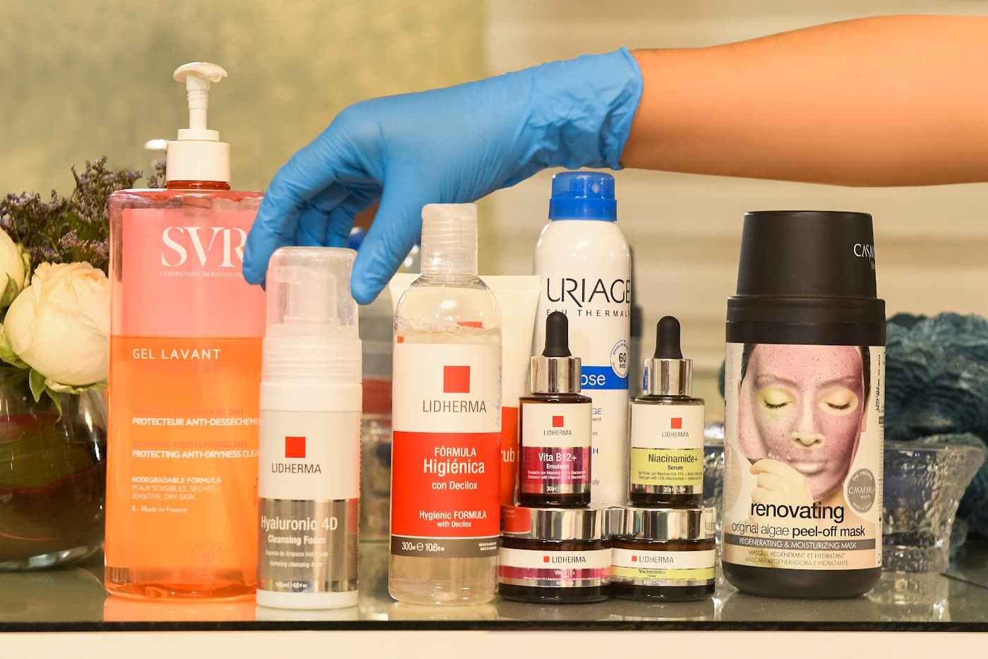 Productos que usamos: SVR, Lidherma, Uriage y Casmara